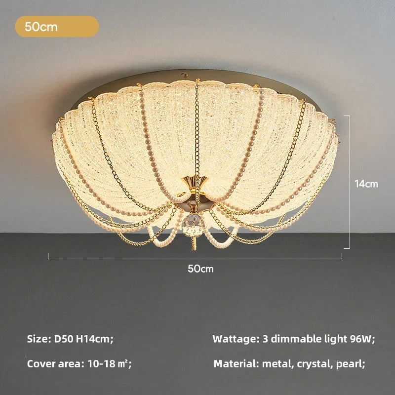Crystal Dimmable LED Ceiling Light for Modern Bedroom Decor