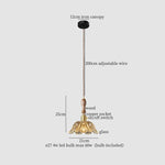 Glass LED Pendant Light Modern Wood Copper Hanglamp for Bar Cafe Loft