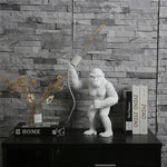 Resin Monkey Table Lamp: Decorative Gorilla Bedroom Light Fixture