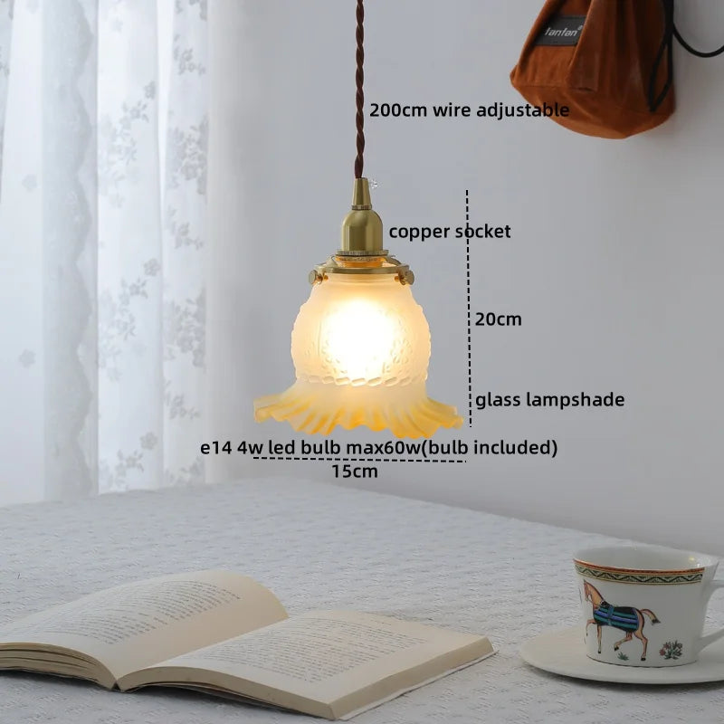 Clear Glass LED Copper Chandelier Pendant Light for Modern Home Decor.