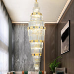 Crystal Chandelier: Duplex Building Spiral Staircase Contemporary Light Luxury Fixture