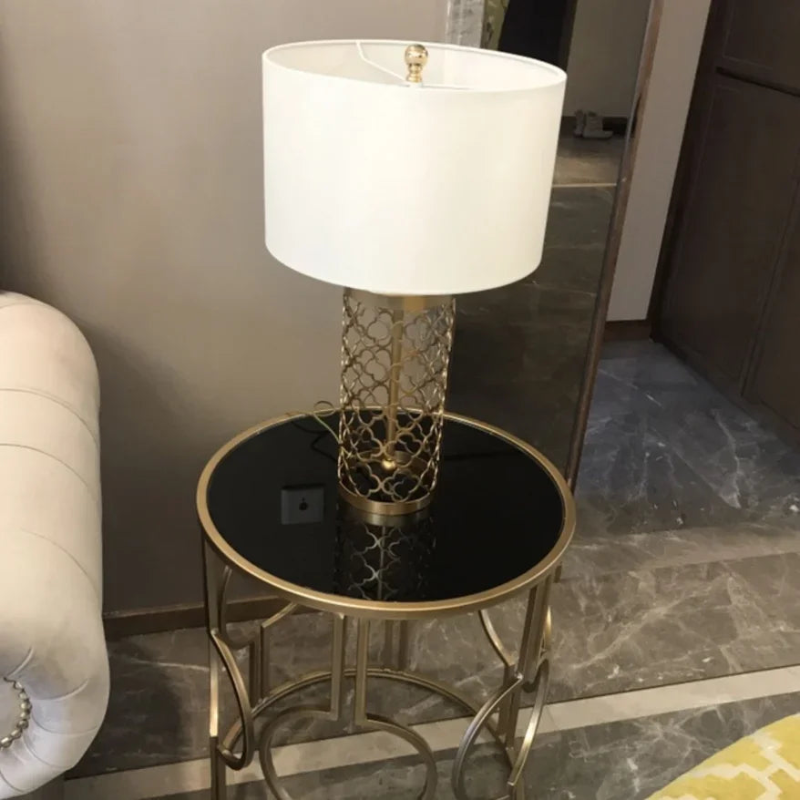 Gold Bird Cage Iron Desk Lamp: Minimalist European Iron Art Grid Table Light