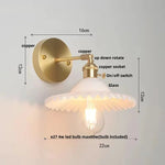 Vintage Green Glass LED Wall Light with Pull Chain Switch