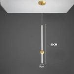 Glass Rod Pendant Light - Modern Long Hanging Lamp for Living Room, Bedroom & Shop