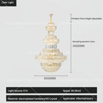 Crystal Chandelier: Villa High Living Room Luxury Lighting