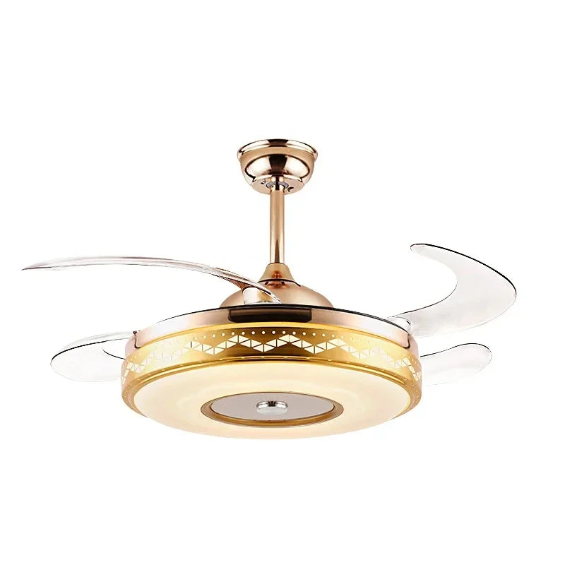 42" Gold Bluetooth Ceiling Fan Light with Remote & RGB Color Control