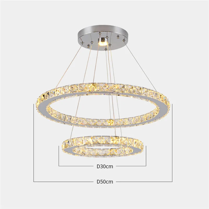 Crystal Chandelier: Luxury LED Pendant Lighting for Living & Dining Room