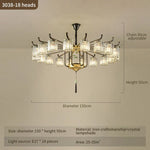 Luxury Copper Jade Chandelier for Middle Floor Living Room