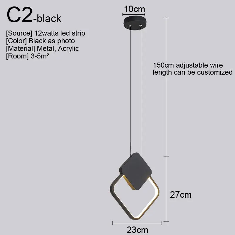 Nordic LED Pendant Light Fixture for Indoor Lighting in Living Room, Kitchen, Dining