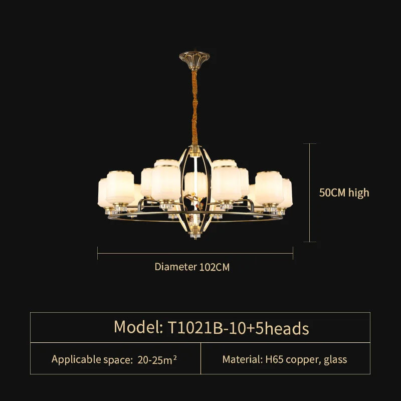 Luxe Jade Chandelier for Living Room and Villa Hall