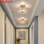 Modern Crystal Chandelier Flush Mount Ceiling Light for Bedroom Hallway Office