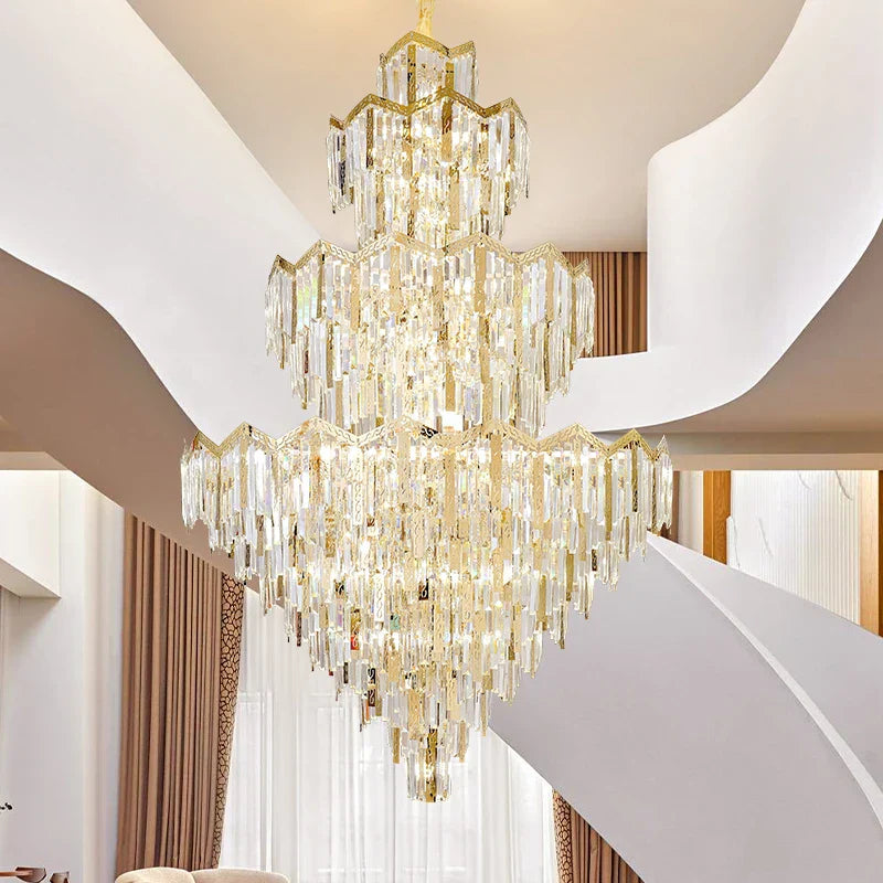 Crystal Chandelier | Modern Luxury Duplex Building Chandelier for Villa and Hotel