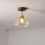 LED Glass Wood Ceiling Lamp for Modern Indoor Lighting and Decoration