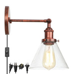 Clear Glass Iron LED Wall Lamp Stair Light Fixtures Rustic Industrial Vintage