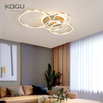 White Gold LED Chandelier for Living Room Study Parlor, Modern Indoor Lighting
