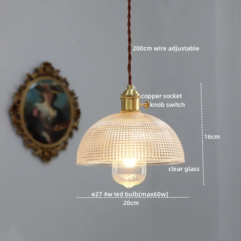 Copper Glass LED Pendant Light for Modern Home Decor
