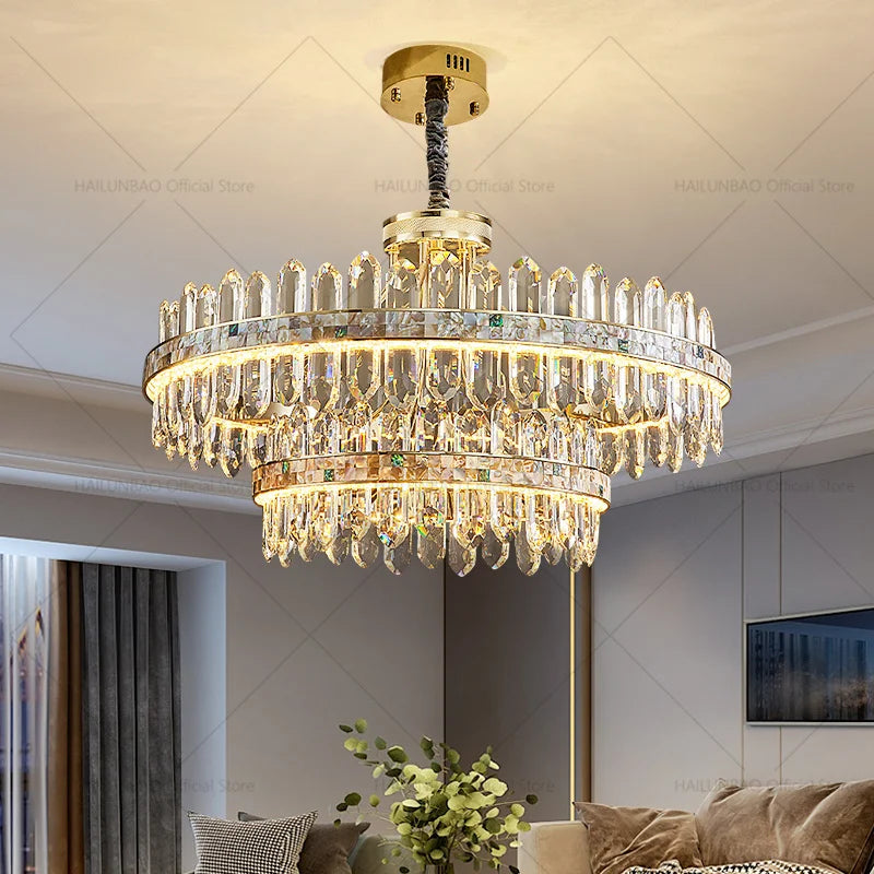 Crystal Chandelier: Modern Luxury for Living Room, Dining Room, Bedroom