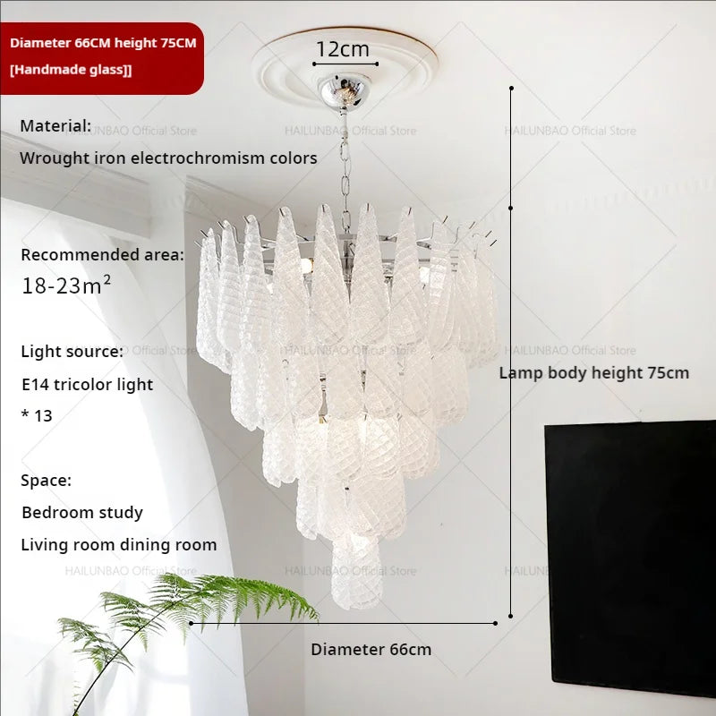 Crystal Glass Chandelier for Living, Dining & Bedroom - Elegant Medieval Art