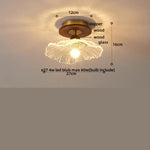 Tiffany Cube Glass LED Ceiling Lamp Copper Canopy Flush Mount Light