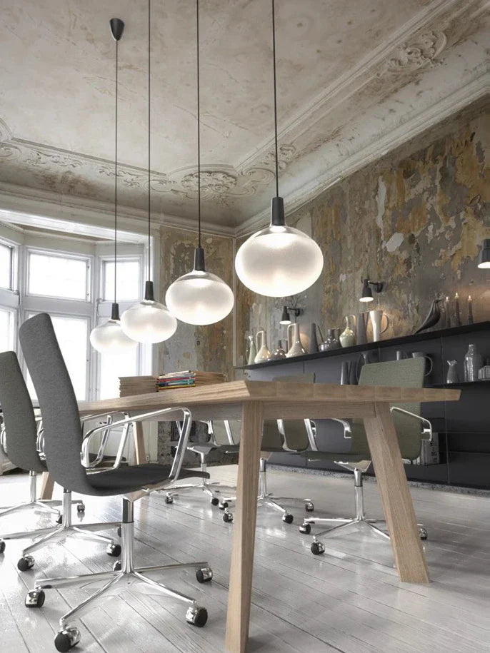 Matt White COB LED Bubble Hanging Chandelier Pendant Light for Living Room