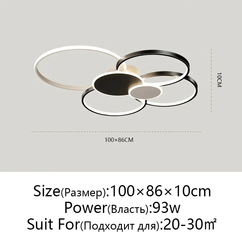 Modern LED Chandelier with Remote Control for Living Room & Bedroom Lighting