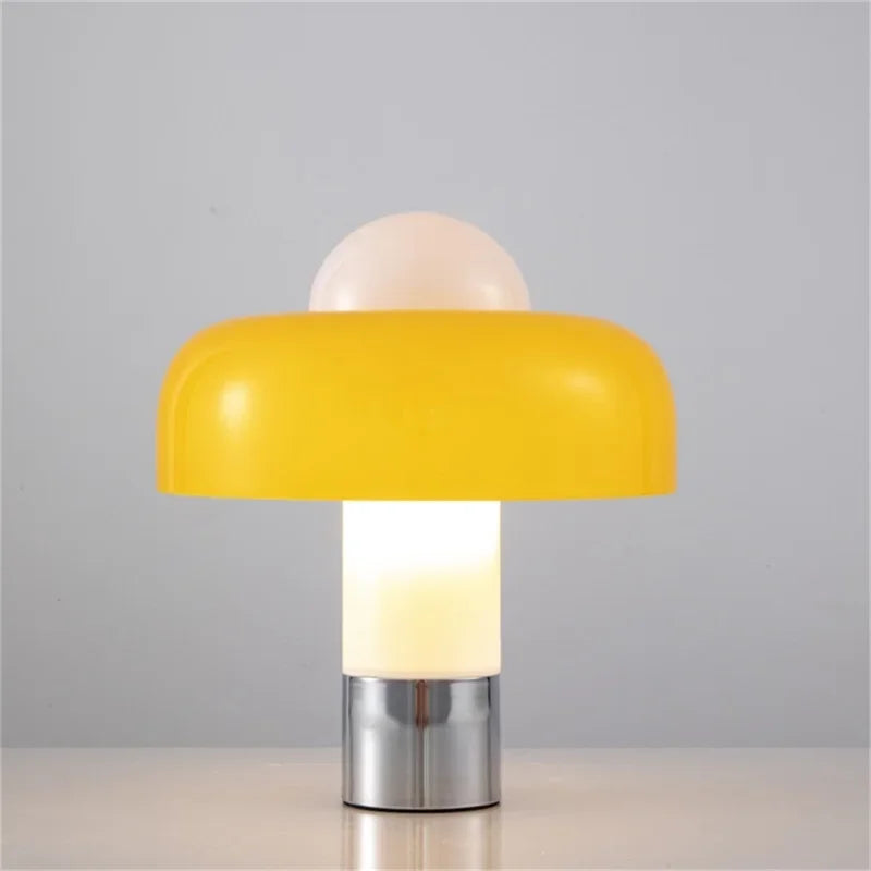 Modern Art Glass Hat Table Lamp for Bedroom, Postmodern Retro Decor
