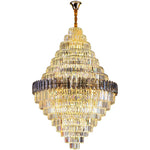 Crystal Chandelier: Luxe Stairwell Lighting for Penthouse Villa