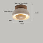 Yellow Travertine Stone LED Ceiling Light for Modern Nordic Ambiance