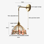 Afralia Tiffany Butterfly Glass Wall Lamp with Adjustable LED Light