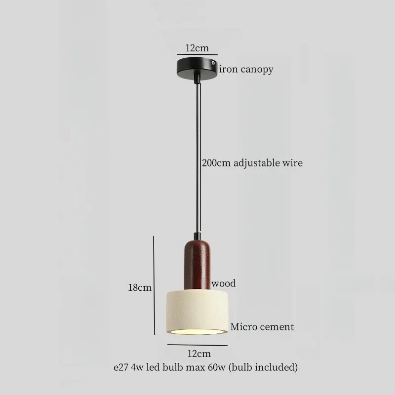 White Micro Cement LED Pendant Lights for Modern Living Spaces