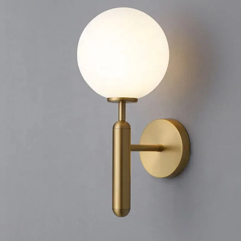 Modern Gold Glass Wall Lamp for Hotel Bedroom LED Indoor Energy Saving