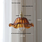 Yellow Glass LED Pendant Lights with Adjustable Hanging Lamp