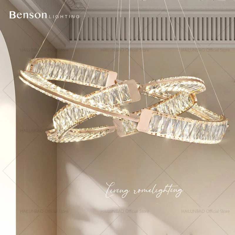 Light Luxury Crystal Chandelier for Elegant Living & Dining Atmosphere