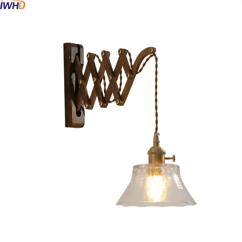 Walnut Copper LED Wall Lights - Modern Bedroom Balcony Living Room Decor