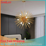 Gold LED Chandelier Pendant Light for Modern Kitchen Island Living Room