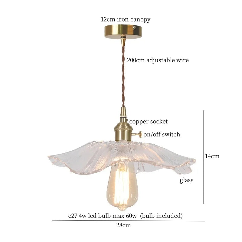 Clear Glass LED Copper Pendant Lighting for Minimalist Decor