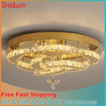 Crystal Drop Chandelier Ceiling Light with RC Dimming for Modern Home Decor