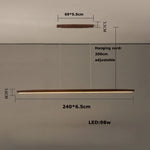 White Pine Black Walnut Wood LED Pendant Light Chandelier for Dinning Room