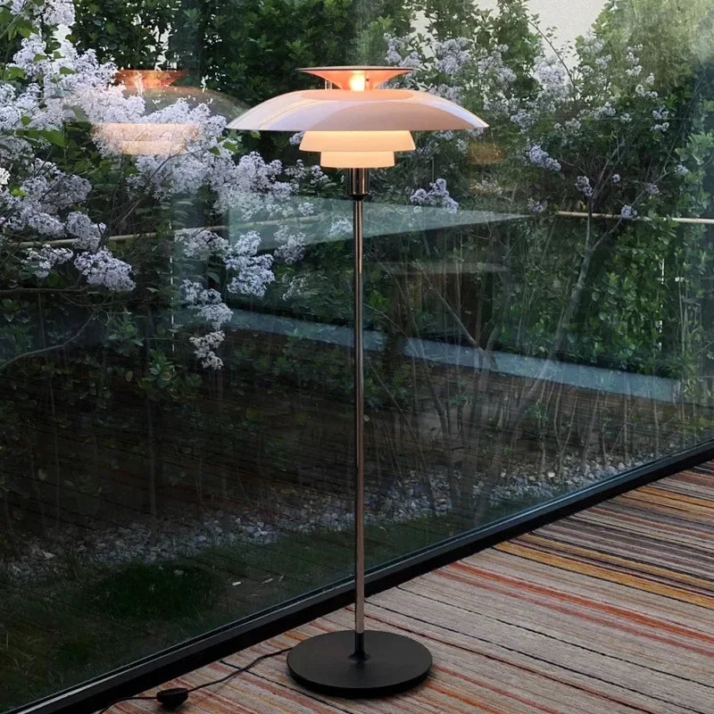 Nordic Metal Glass Floor Lamp with E27 Bulb