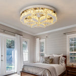 Crystal Ceiling Chandelier: Modern LED Light with RC Dimming for Luxe Home Decor