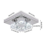 Crystal LED Ceiling Light: Modern Square K9 Chandeliers, Dimmable Stainless Steel Fixture.