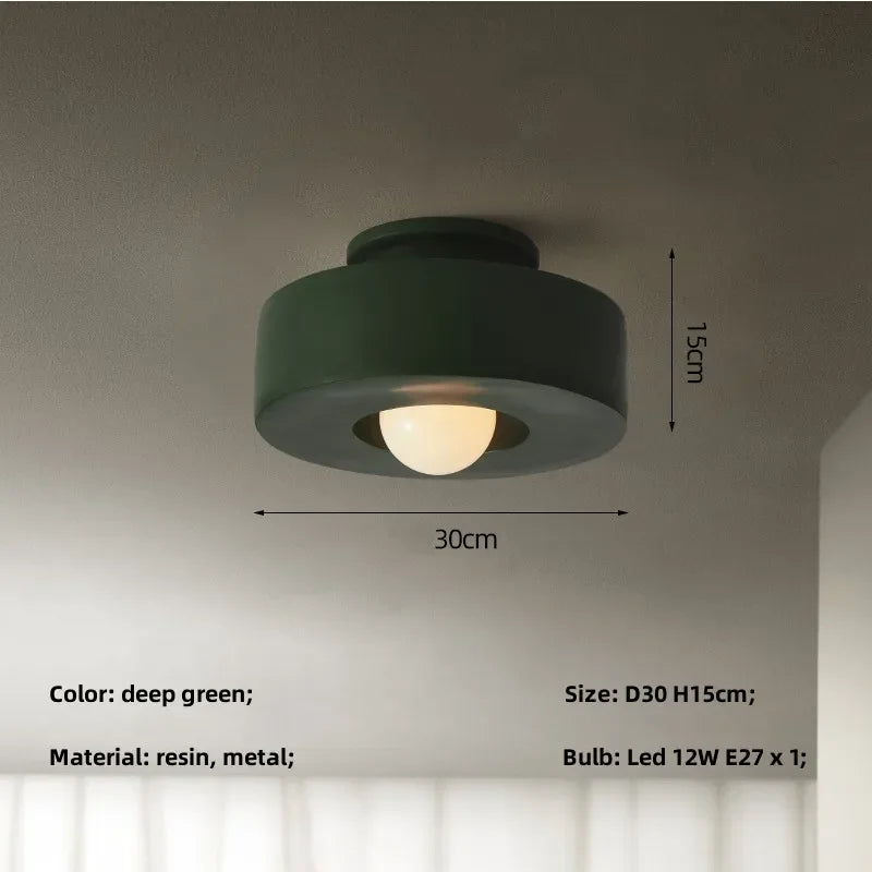 Nordic Wabi Sabi LED Ceiling Light Fixture for Modern Bedroom Decor