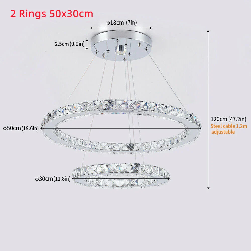 Crystal Chandelier Pendant Lamp for Dining Room and Bedroom