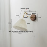 Rotating Copper LED Wall Light with Pull Chain Switch and Walnut Base