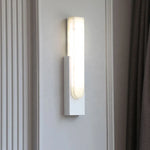Nordic Marble LED Bedside Sconces | Modern Grey Metal Wall Light