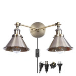 Loft Plug In LED Wall Lights 2 Heads Industrial Aplique Pared
