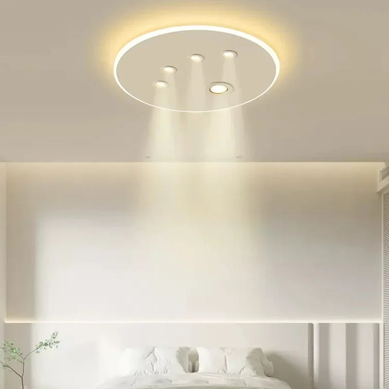 Modern Round LED Ceiling Lights for Home Lighting in Black and White
