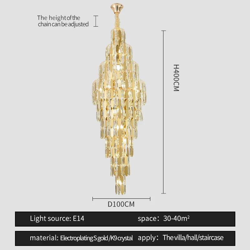 Crystal Chandelier for Modern European Style Living Rooms