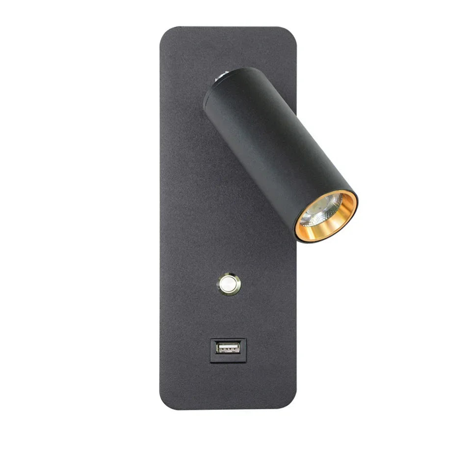 LED Wall Lights with Switch and USB Interface, Modern Wall Sconce Lighting
