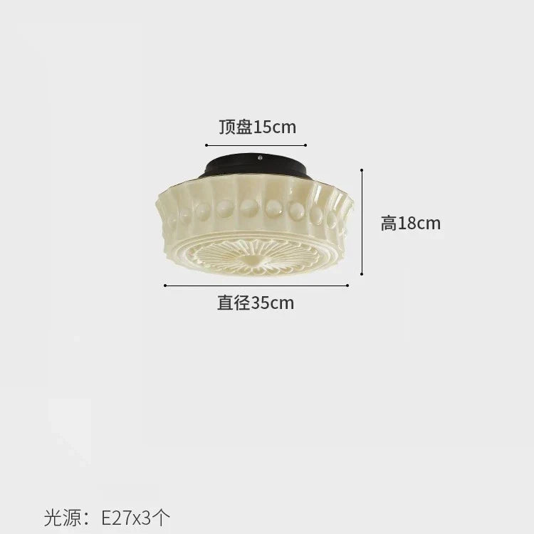 Glass Ceiling Lamp with E27 Light Bulb for Bedroom Living Room